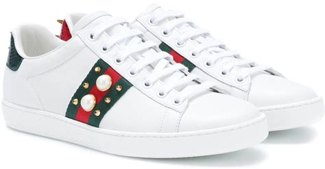 gucci ace leather sneakers blue|gucci ace embellished leather sneakers.